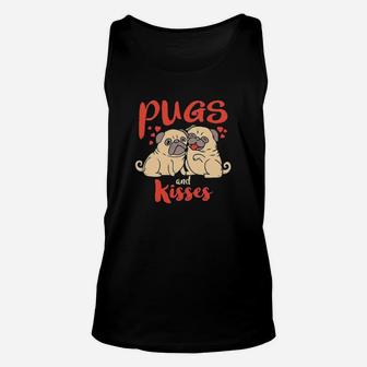 Pugs And Kisses Dog Lover Valentines Day Unisex Tank Top - Monsterry AU