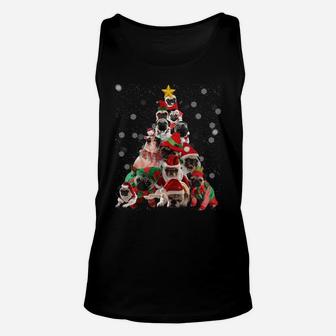 Pugs Christmas Tree Lights Funny Dog Xmas Gift Sweatshirt Unisex Tank Top | Crazezy CA