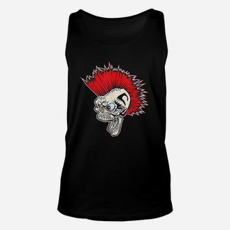 Punk Rock Music Skull Cool Mohawk Hair Rock On Unisex Tank Top | Crazezy DE