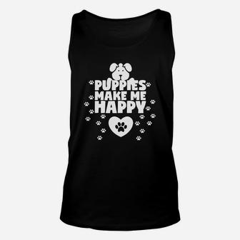 Puppies Make Me Happy Unisex Tank Top - Thegiftio UK