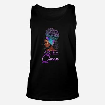 Purple Aries Queen African American Woman March April Unisex Tank Top | Crazezy AU