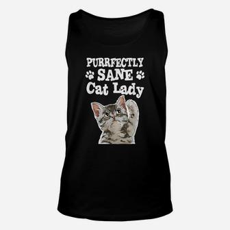 Purrfectly Sane Cat Lady - Cute Cat Design Gift Idea Unisex Tank Top | Crazezy