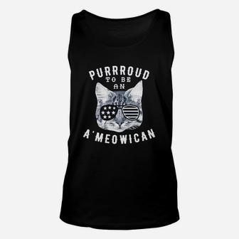 Purroud To Be An Ameowican Funny 4Th Of July Cat Unisex Tank Top | Crazezy AU