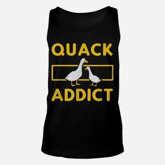 Quack Addict - Funny Duckaholic Duck Hunting Hunter Unisex Tank Top | Crazezy