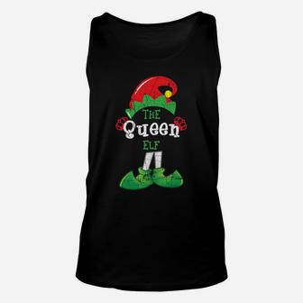 Queen Elf Funny Christmas Matching Gifts Holiday Distressed Sweatshirt Unisex Tank Top | Crazezy
