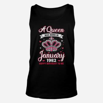 Queens Are Born In January 1982 Gift 39Th Birthday Gift Unisex Tank Top | Crazezy UK