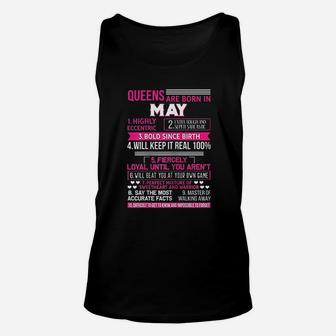 Queens Are Born In May Unisex Tank Top | Crazezy