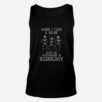 Radiology Coworkers Selfie Skeleton Medicine Rad Tech Gift Unisex Tank Top - Thegiftio UK