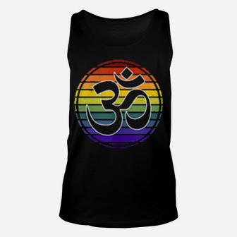 Rainbow Gay Pride Yoga Om Symbol Aum Meditation Namaste Love Unisex Tank Top - Monsterry