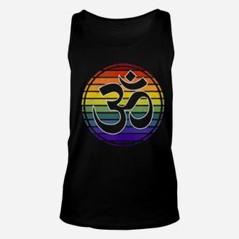 Rainbow Gay Pride Yoga Om Symbol Aum Meditation Namaste Love Unisex Tank Top - Monsterry