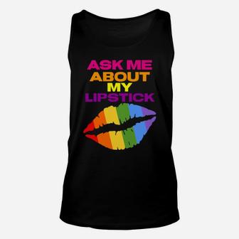 Rainbow Lips Gay Pride Stuff Lgbtq Drag Queen Lipstick Unisex Tank Top - Monsterry DE