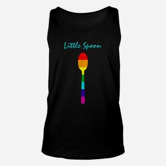 Rainbow Little Spoon Big Spoon Matching Gay Couple Shirts Unisex Tank Top | Crazezy