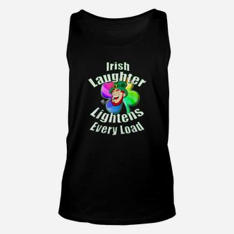 Rainbow Shamrock Irish Laughter Blessing St Patricks Day Unisex Tank Top - Monsterry