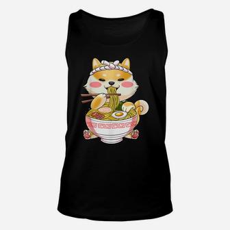 Ramen Dog Tshirt Shiba Inu Eating Japanese Food Unisex Tank Top | Crazezy