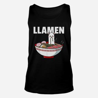 Ramen Llama Noodle Llamen Japanese Bowl Cup Miso Unisex Tank Top | Crazezy AU