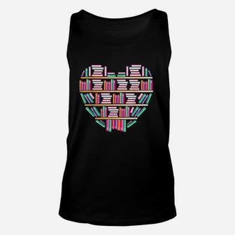 Reading Club Librarian Library Love Heart Unisex Tank Top | Crazezy
