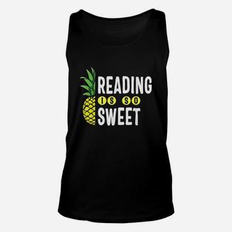 Reading Is Sweet Book Lover Pineapple Unisex Tank Top | Crazezy CA