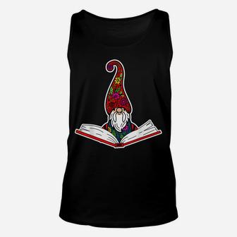 Reading Library Gnome Read Books Lover Reader Teacher Gift Unisex Tank Top | Crazezy CA