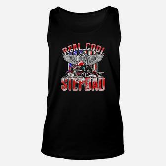 Real Cool Stepdad Biker Racing For Fathers Day Unisex Tank Top - Monsterry