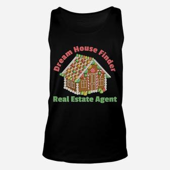 Real Estate Agent Gift Christmas Gingerbread House Home Unisex Tank Top | Crazezy