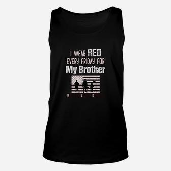 Red Friday Military Brother Family Member Deployed Unisex Tank Top | Crazezy AU