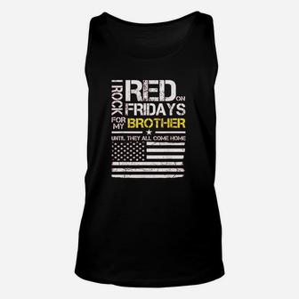 Red Friday Military Brother Gift Wear Red For My Brother Unisex Tank Top | Crazezy AU