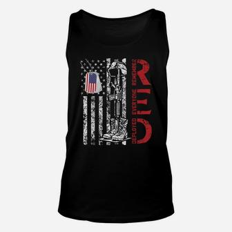 Red Friday Remember Everyone Deployed Support Military Army Unisex Tank Top | Crazezy UK