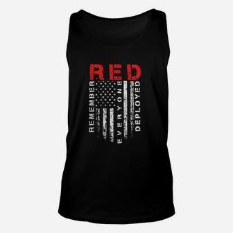 Red Friday Remember Everyone Deployed Unisex Tank Top | Crazezy