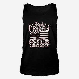 Red Friday Support Military Family Grandson Unisex Tank Top | Crazezy UK