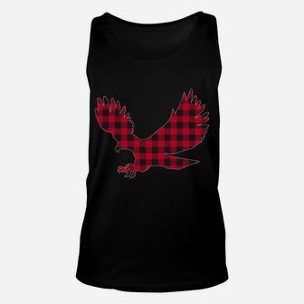 Red Plaid Bald Eagle Xmas Matching Buffalo Family Pajama Unisex Tank Top | Crazezy CA