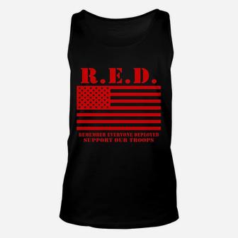 Red Support Our Troops Wear Red On Friday Military Unisex Tank Top | Crazezy CA