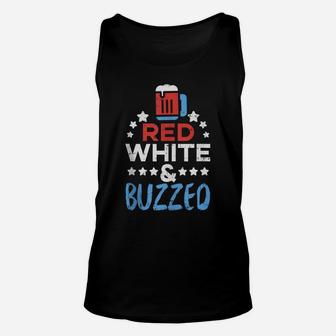 Red White And Buzzed Funny Usa 4Th Of July Drinking Team Unisex Tank Top | Crazezy DE