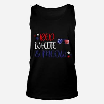 Red White And Meow 4Th Of July Sweater Unisex Tank Top - Monsterry