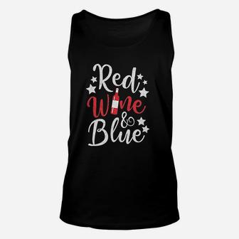 Red Wine And Blue Unisex Tank Top - Thegiftio UK