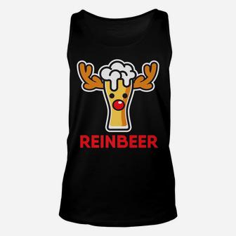 Rein-Beer Reindeer Funny Ugly Christmas Shirt Drinking Gift Unisex Tank Top | Crazezy UK