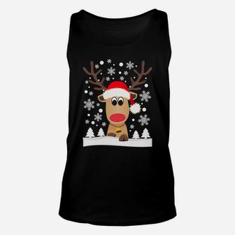 Reindeer Christmas Xmas Snowflakes Sweatshirt Unisex Tank Top | Crazezy UK