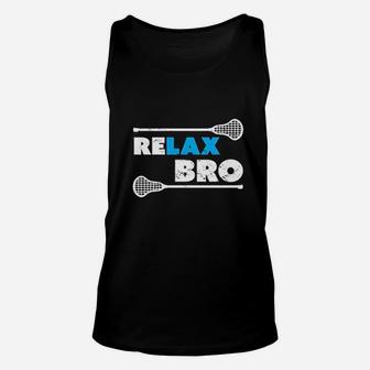 Relax Bro Lacrosse Player Lax Unisex Tank Top | Crazezy UK