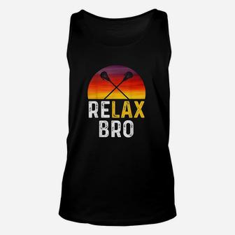 Relax Bro Vintage Surf Sun Design Lacrosse0 Unisex Tank Top | Crazezy