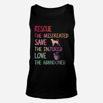 Rescue Save Love Pet Animal Shelter Volunteer Gifts Sleeve Unisex Tank Top | Crazezy UK