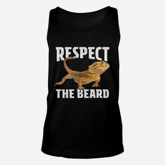 Respect The Beard Bearded Dragon Dad Mom Unisex Tank Top | Crazezy