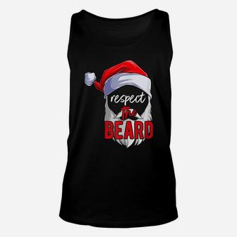 Respect The Beard Santa Claus Funny Christmas Unisex Tank Top | Crazezy