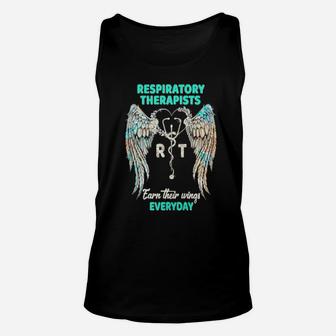 Respiratory Therapists Earn Their Wings Everyday Unisex Tank Top - Monsterry