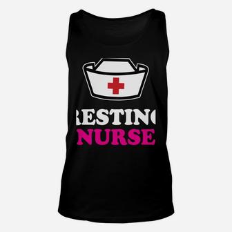 Resting Nurse Face Funny & Snarky Hoodie Unisex Tank Top | Crazezy