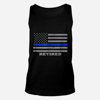 Retired Police Officer American Flag Unisex Tank Top | Crazezy AU
