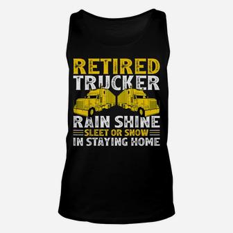 Retired Trucker Funny Retirement Truck Driver Unisex Tank Top | Crazezy