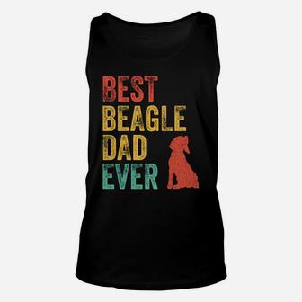 Retro Best Beagle Dad Ever Daddy Dog Lover Owner Vintage Unisex Tank Top | Crazezy UK