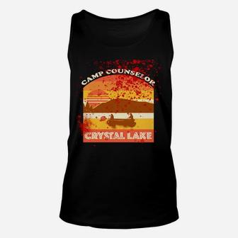 Retro Camp Counselor Crystal Lake With Blood Stains Unisex Tank Top | Crazezy UK
