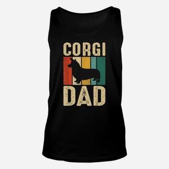 Retro Corgi Dad Dog Owner Pet Lover Welsh Corgi Father Unisex Tank Top | Crazezy UK