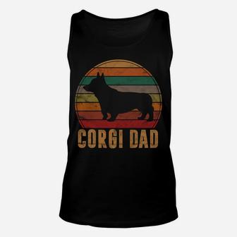 Retro Corgi Dad Gift Dog Owner Pet Welsh Corgi Father Unisex Tank Top | Crazezy CA