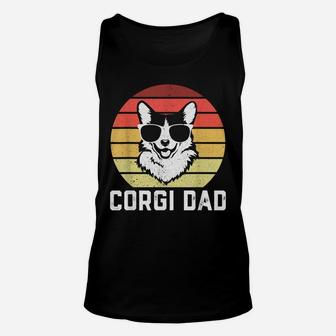Retro Corgi Dad Shirt Funny Pembroke Welsh Corgi Dog Dad Unisex Tank Top | Crazezy